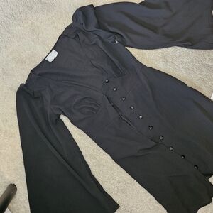 Elegant Black Button-Down Dress